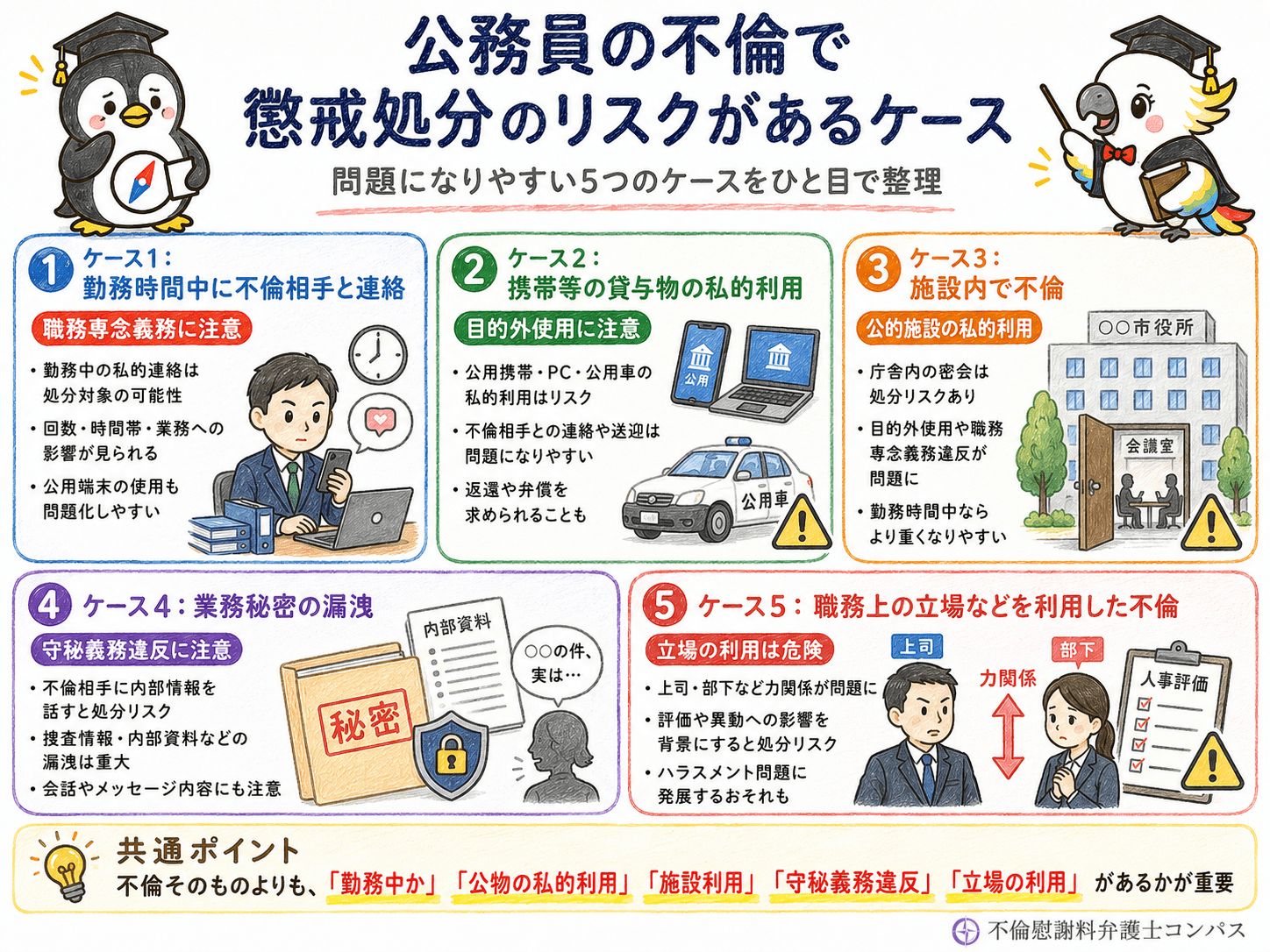 ３章　公務員の不倫で懲戒処分のリスクがあるケース５つ